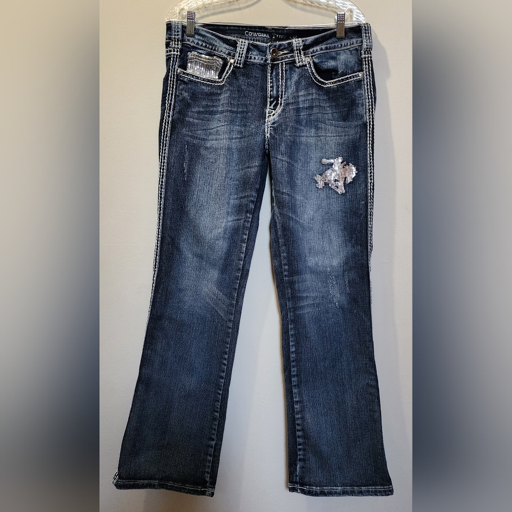 Cowgirl Tuff Co. Women's Western Jeans - Wild & Wooley Shimmer 31x31 Bootcut